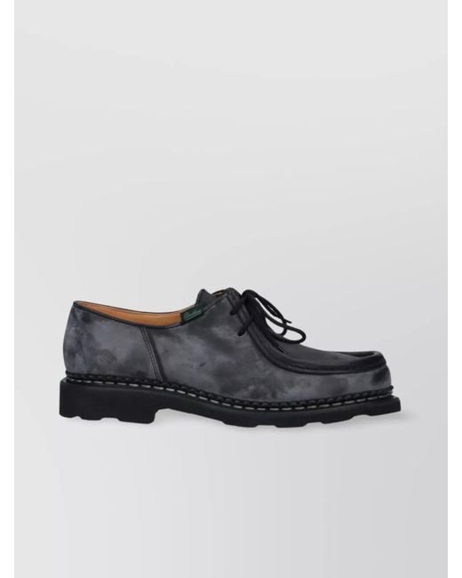 Paraboot Multicolor Round Toe Lace-Up Shoes With Rubber Sole