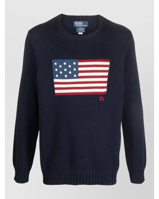 Ralph Lauren Blue Crew-Neck Jumper for men