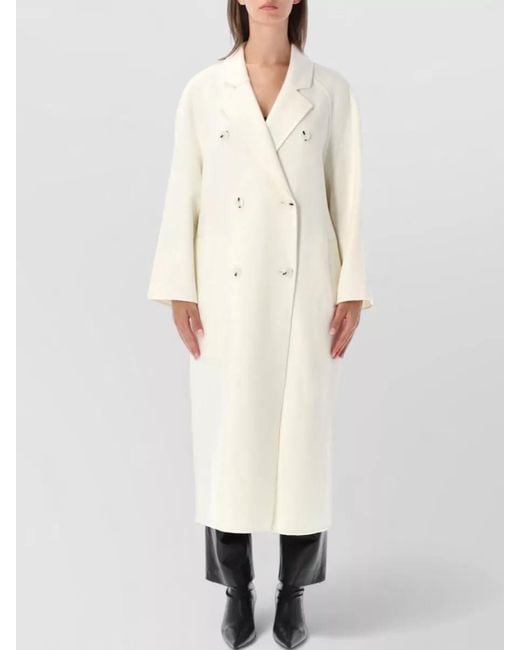 Loulou de Saison Natural Cashmere Double Breasted Coat