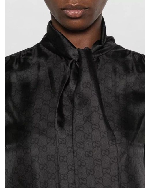 Gucci Black Silk Blouse