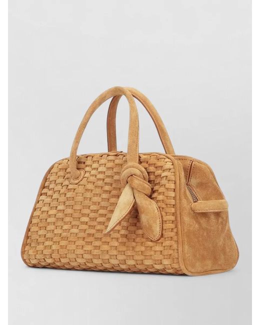 Jacquemus Natural Structured Tote Bag Woven Top Handle Knot