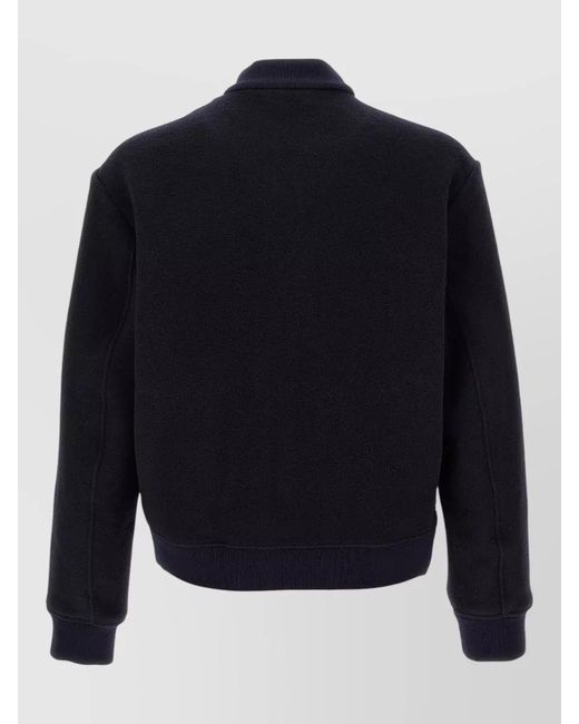 Etro Blue Pegaso Bomber Jacket Ribbed Cuffs Hem Pockets for men