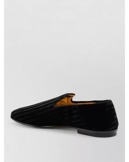 Tom Ford Black Striped Velvet Loafers for men
