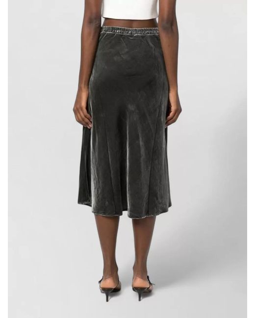 Gold Hawk Black High Waist Velvet Maxi Skirt