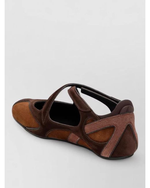 The Attico Brown Leather Ballet Flats