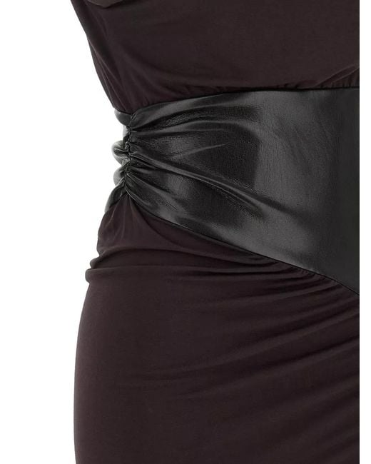 ANDAMANE Multicolor Ursula Ruched Long Dress High Neck