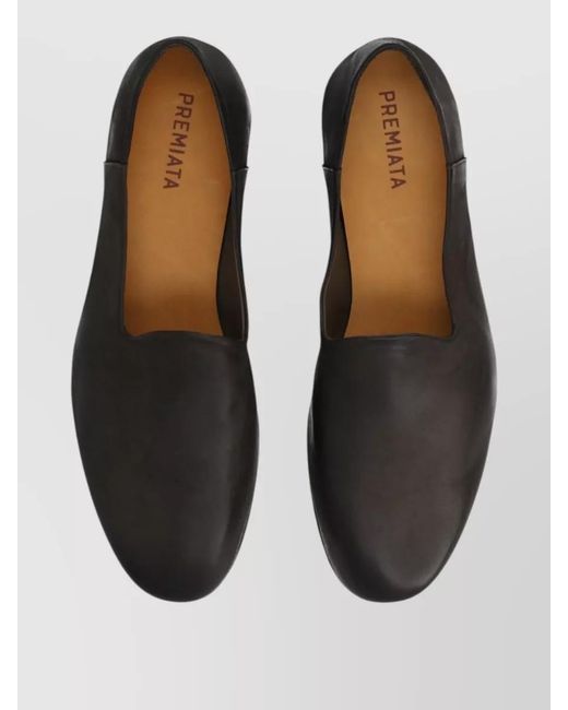 Premiata Gray Leather Loafers Flat Sole Round Toe for men