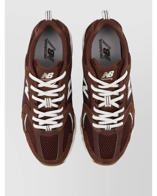 New Balance Brown Suede Panel Low-Top Sneakers
