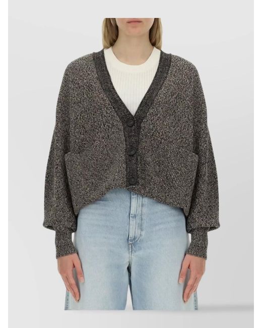 Sportmax Gray Viscose Maxi Cardigan