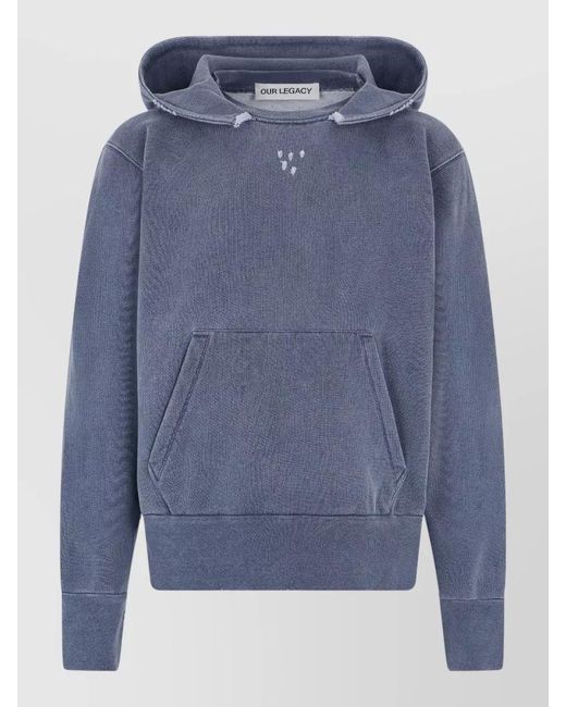 Our Legacy Blue Organic Cotton Hoodie for men