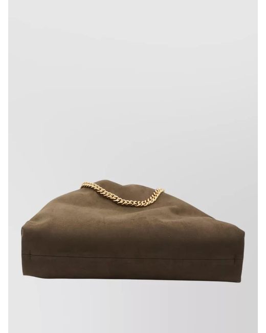 Stella McCartney Brown Falabella Shoulder Bag Shaggy Deer Drawstring
