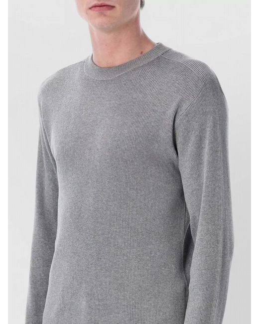 BERNER KUHL Gray Silk Cotton Crewneck Long Sleeve Top for men