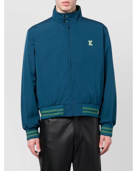 KENZO Blue Logo-Print Track Jacket for men