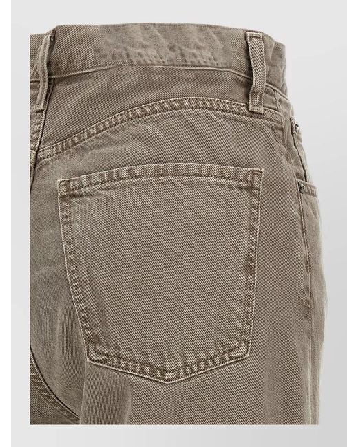 Agolde Gray Ren High Rise Wide Leg Denim Jeans