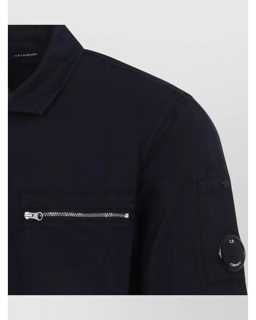 C P Company Blue Cp Company Cotton Linen Lens Shirt for men
