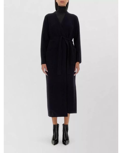 Max Mara Black Cashmere Wool Regular Fit Single Breasted Coat