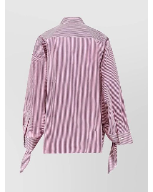 Balenciaga Pink Knotted Cuffs Cotton Shirt