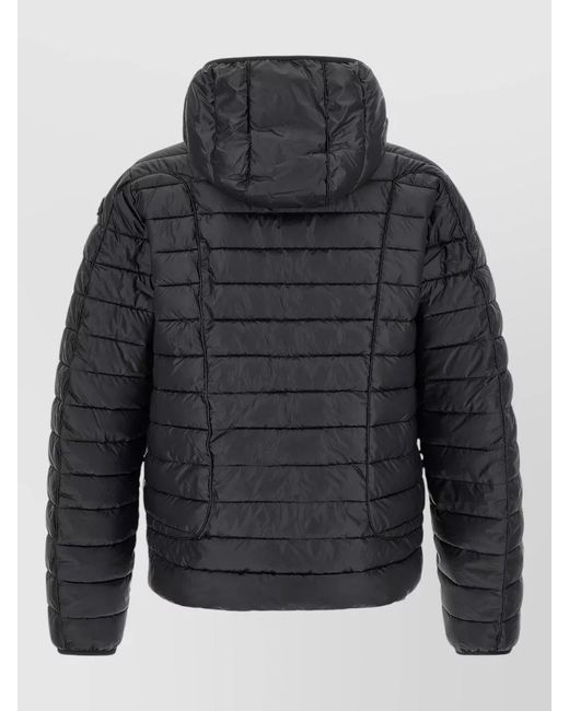 DIESEL Gray W Stone Wrd Hooded Padded Jacket for men