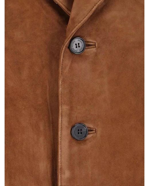 DUNST Brown Coat Button Cuffs Front Pockets Notched Lapel