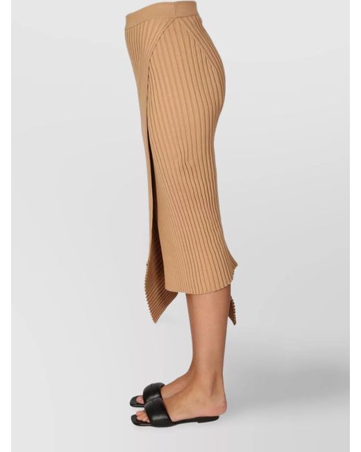Stella McCartney White Ribbed Cotton Midi Skirt