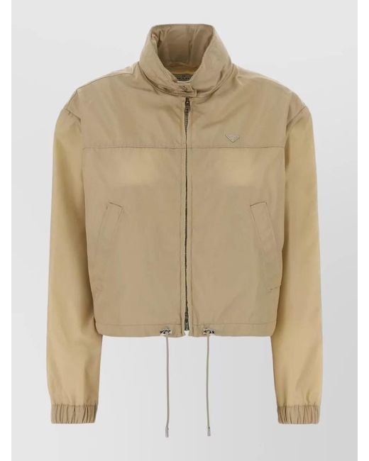 Prada Natural Cropped Windbreaker Jacket