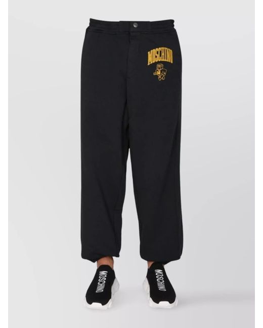 Moschino Blue Cotton Loose Fit Jogging Trousers for men