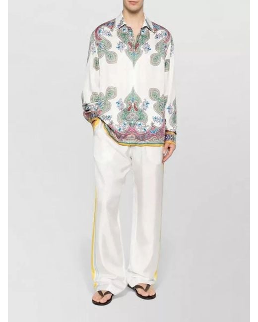 Etro Gray Paisley Long Sleeve Shirt Buttoned Cuffs for men