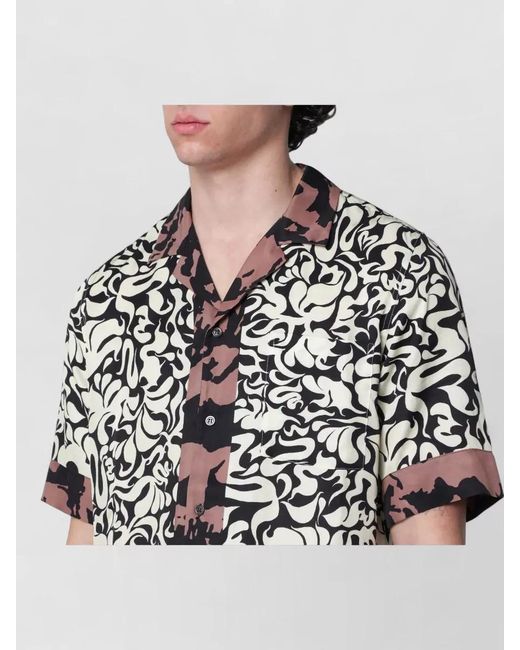 Dries Van Noten Multicolor Graphic Squiggle Print Cotton Shirt for men