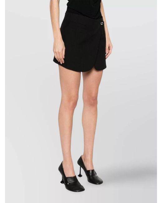 Coperni Black Polyester Wrap Mini Skirt