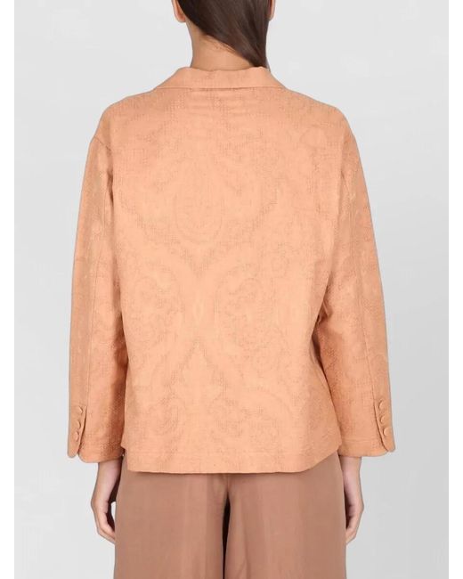 Alysi White Tailored Jacket Ajoure Button Cuffs Lapel