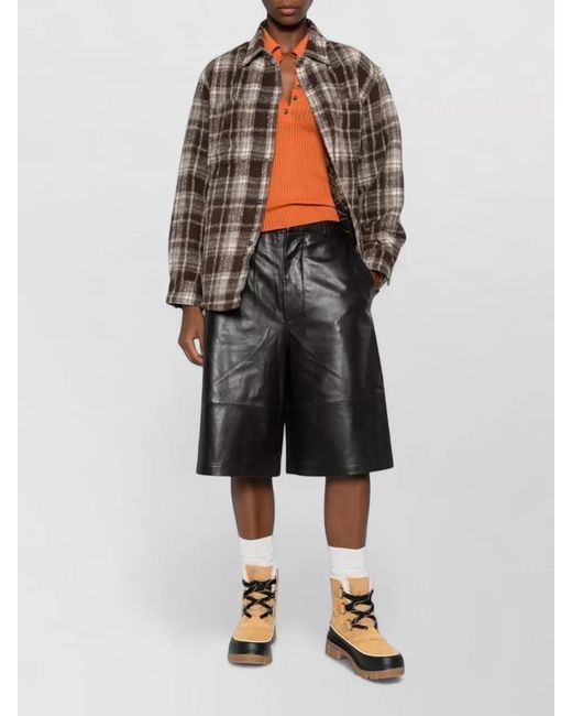 DUNST Brown Checked Flannel Long-Sleeve Shirt