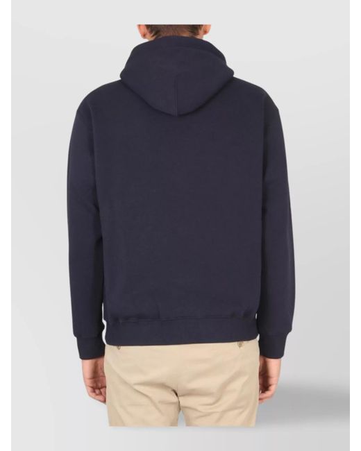 Aspesi Blue Logo Hooded Sweatshirt for men