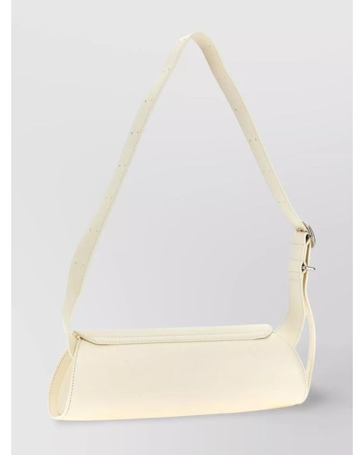 Jil Sander Natural Cannolo Small Leather Shoulder Bag