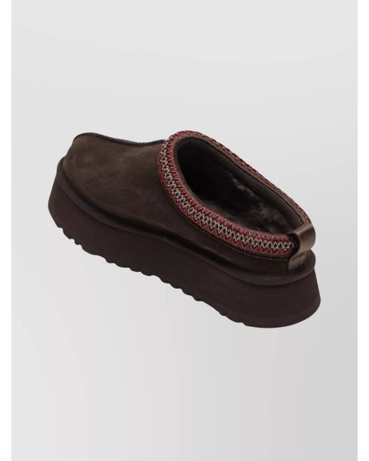 Ugg Brown Suede Tazz Slippers Platform Sole