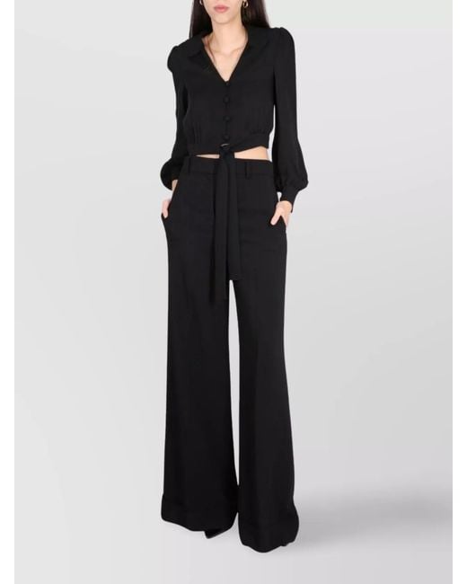 Moschino Black High-Rise Wide-Leg Trousers