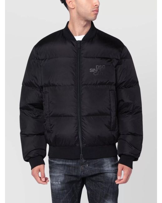 DSquared² Blue Down Puffer Bomber Jacket for men