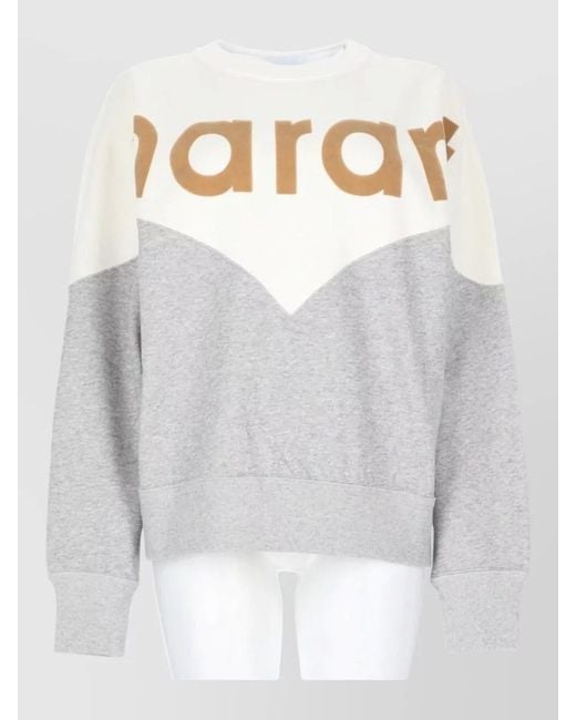 Isabel Marant Gray Cotton Logo-Print Sweatshirt