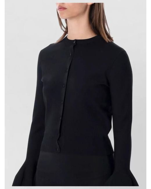 Stella McCartney Blue Compact Knit Bell Sleeve Cardigan
