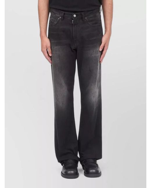 MM6 by Maison Margiela Black Denim Straight-Leg Jeans for men