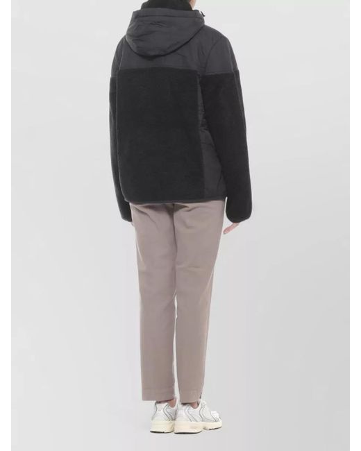 K-Way Black Short Hooded Zip Jacket Two Tone