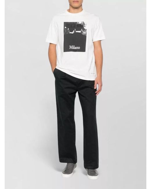 Emporio Armani White Printed Cotton Short-Sleeve T-Shirt for men