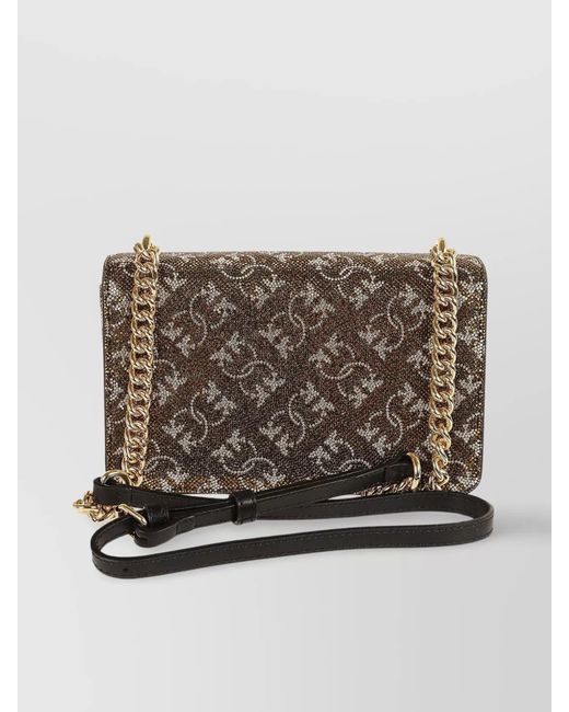 Pinko Brown Love Bag Leather Cross-Body Bag