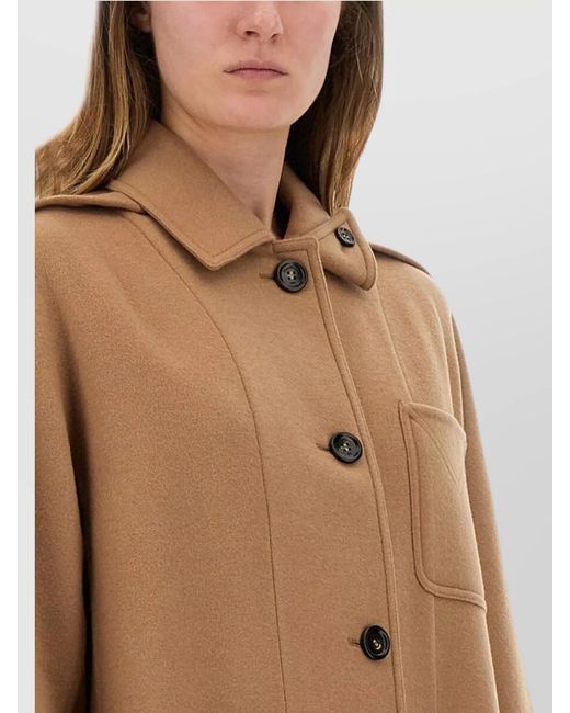 Max Mara Natural Cashmere Blend Regular Fit Single Breasted Coat
