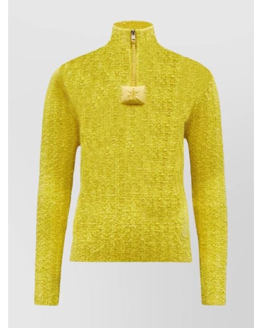 Moncler Genius Yellow Padded Zip Collar Jumper