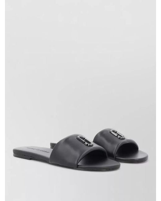 Marc Jacobs Gray Flat Sole Open Toe Slide Sandals