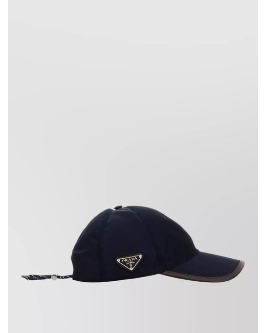 Prada Blue Recycled Nylon Baseball Cap for men