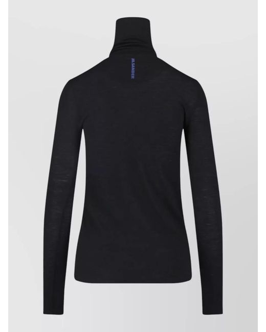 Jil Sander Black Knitwear High Neck Long Sleeves Top