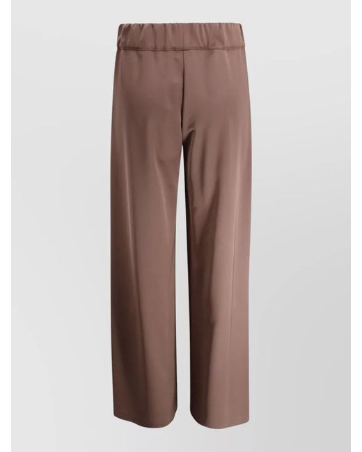 D.exterior Brown Satin Wide Leg Trousers Elasticated Waist