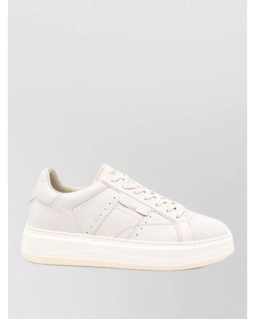 Woolrich Natural Leather Panelled Low-Top Sneakers