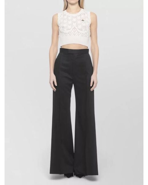 Vivienne Westwood Natural Lace Cropped Cotton Knit Vest Top